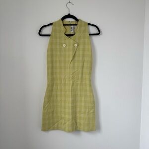 Bill Blass Yellow Sheath Mini Dress Halter Sleeveless